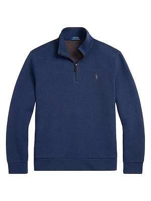 Cotton-Blend Quarter-Zip Sweatshirt