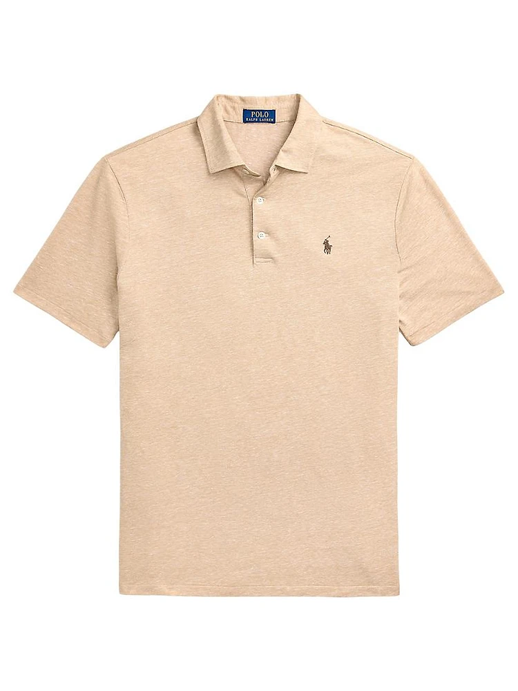 Cotton-Linen Oxford Polo Shirt