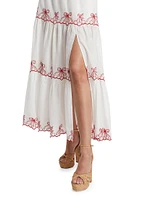 Jemila Cherry-Embroidered Maxi Skirt