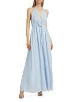 Love Metallic Halter Maxi Dress