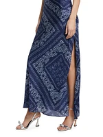 Deyo Bandana Silk Maxi Dress