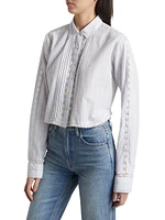 Rosaway Striped Lace Crop Shirt