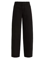 Washed Twill Wide-Leg Pants