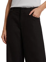 Washed Twill Wide-Leg Pants