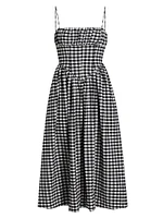 Barrett Seamed Gingham Midi-Dress