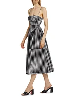 Barrett Seamed Gingham Midi-Dress