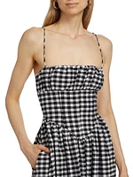 Barrett Seamed Gingham Midi-Dress