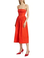 Barrett Cotton Basque Midi-Dress