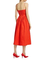 Barrett Cotton Basque Midi-Dress