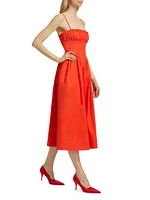 Barrett Cotton Basque Midi-Dress