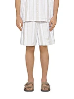 Plage Bermuda Shorts Cotton Towelling with Stripes