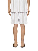 Plage Bermuda Shorts Cotton Towelling with Stripes