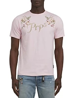 Gardenia Floral Logo Cotton T-Shirt