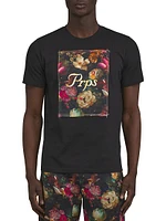 Gold Finch Floral Logo Cotton T-Shirt