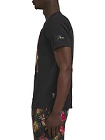 Gold Finch Floral Logo Cotton T-Shirt