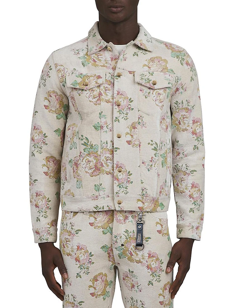 Prim Rose Floral Cotton-Blend Jacket