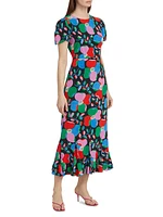 Lulani Geometric Floral Maxi Dress