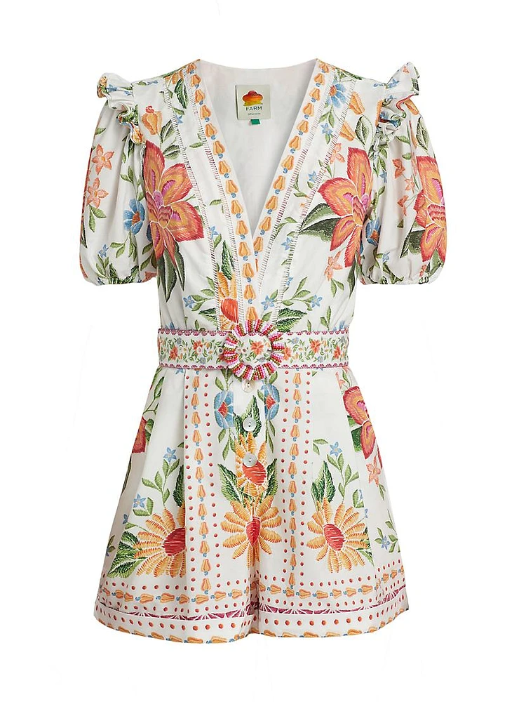 Bloom Garden Floral Cotton Romper