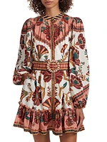 Riad Floral Belted Minidress