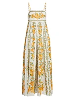 Tropical Lightness Floral Cotton Maxi Dress