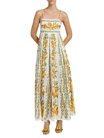 Tropical Lightness Floral Cotton Maxi Dress