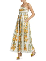 Tropical Lightness Floral Cotton Maxi Dress