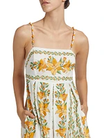 Tropical Lightness Floral Cotton Maxi Dress