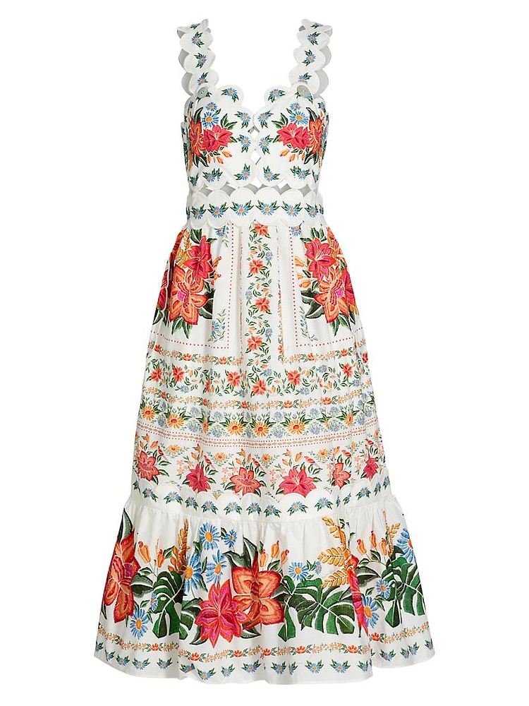 Bloom Garden Flounce Midi-Dress