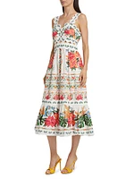 Bloom Garden Flounce Midi-Dress