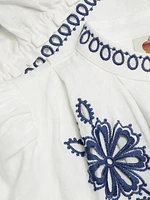 Richelieu Embroidered Linen Minidress