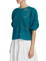 Flower Draw Crochet Blouse