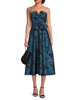 Floral Jacquard Midi-Dress