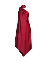 Satin Halterneck Midi-Dress