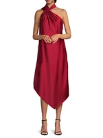 Satin Halterneck Midi-Dress