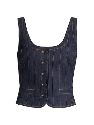 Rowena Seamed Denim Top