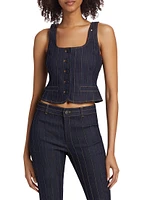 Rowena Seamed Denim Top