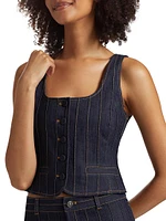 Rowena Seamed Denim Top