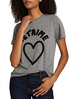 Je T'aime Heart Slub T-Shirt