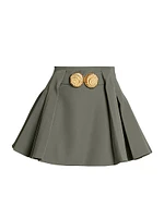 Wool Flared Miniskirt