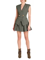Wool Flared Miniskirt