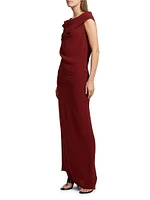 Nassau Silk Draped Maxi Dress