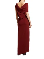 Nassau Silk Draped Maxi Dress