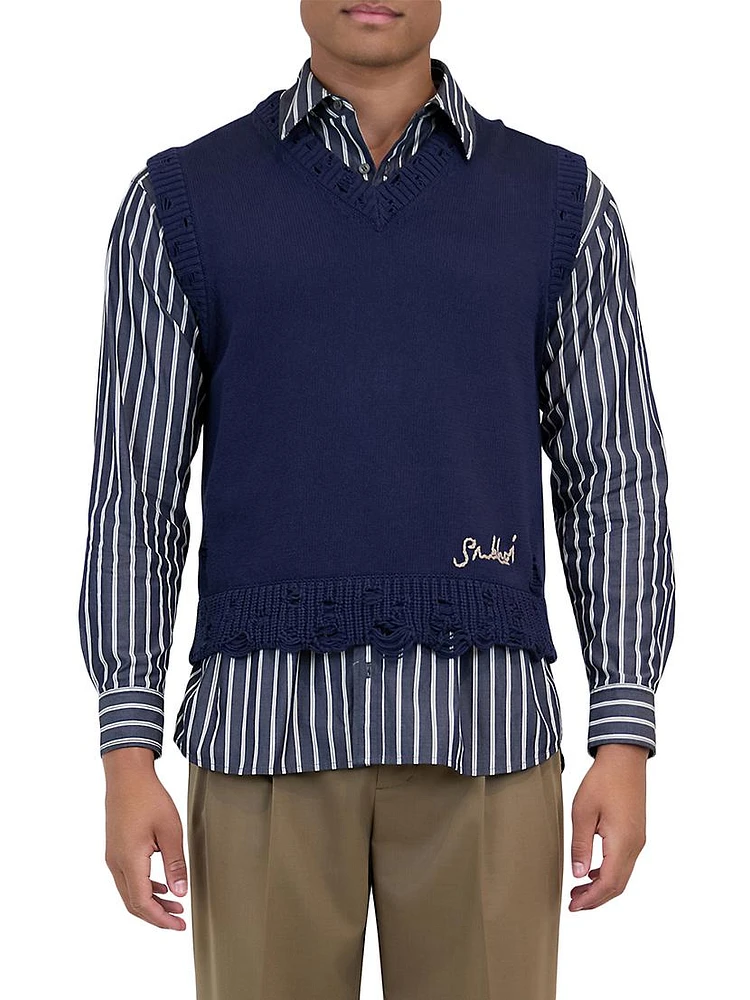 Zayn Cotton-Blend Sweater Vest