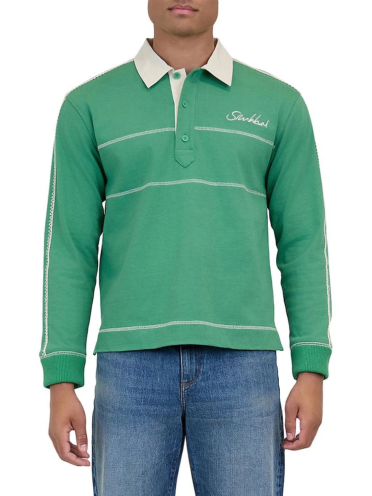 Liam Cotton Long-Sleeve Polo Shirt