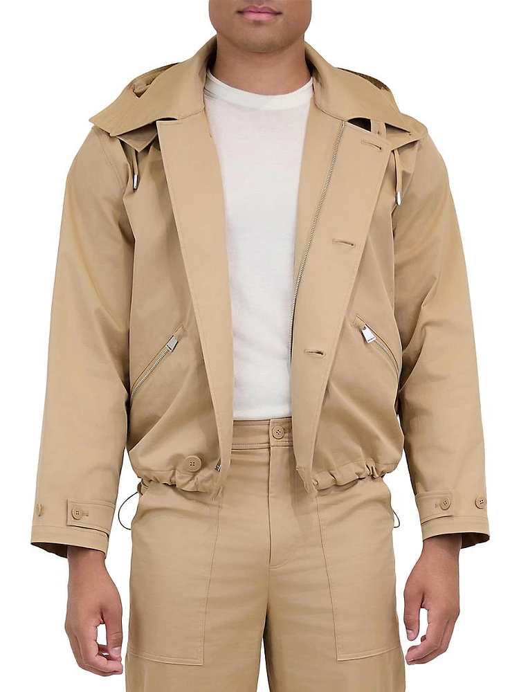 Ward Stretch-Cotton Hooded Utility Jacket