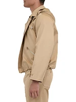 Ward Stretch-Cotton Hooded Utility Jacket