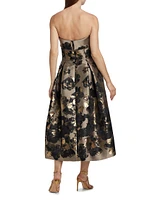 Floral Strapless Cocktail Dress