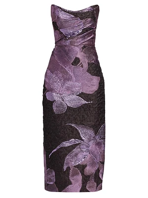 Floral Strapless Cocktail Dress
