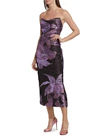 Floral Strapless Cocktail Dress