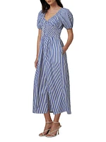 Monet Striped Cotton Midi-Dress